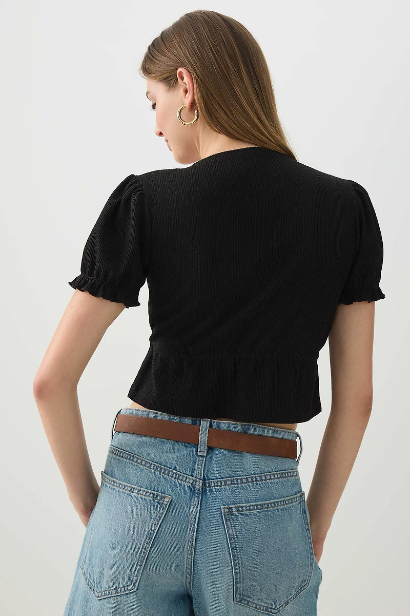 Tie Front Cropped Cardi