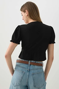 Tie Front Cropped Cardi