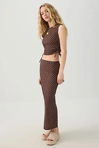 Cropped Tank Top with Side Shirring