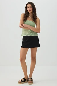 Jupe-short courte en tissu textur