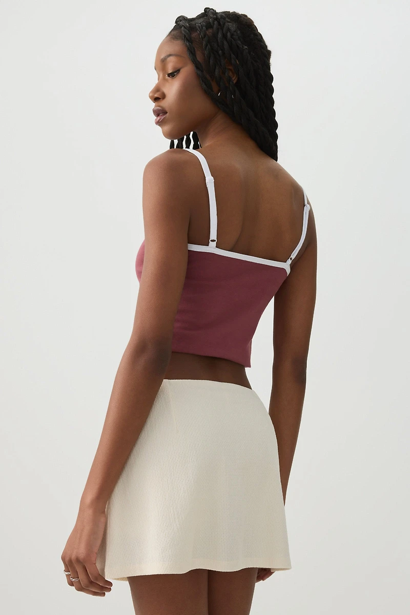 Jupe-short courte en tissu texturé
