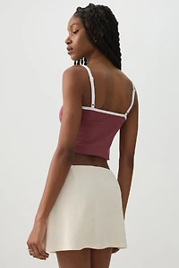 Jupe-short courte en tissu texturé