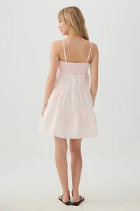 Tiered Square Neck Mini Dress