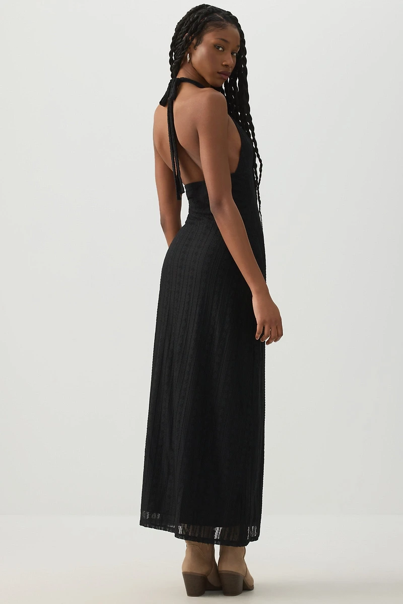 Lace Halter Maxi Dress