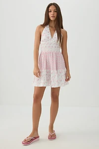 Floral Halter Mini Dress