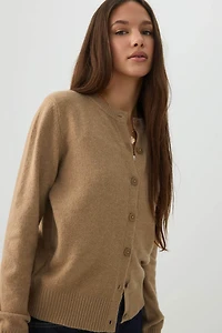 Button-Front Sweater Cardigan