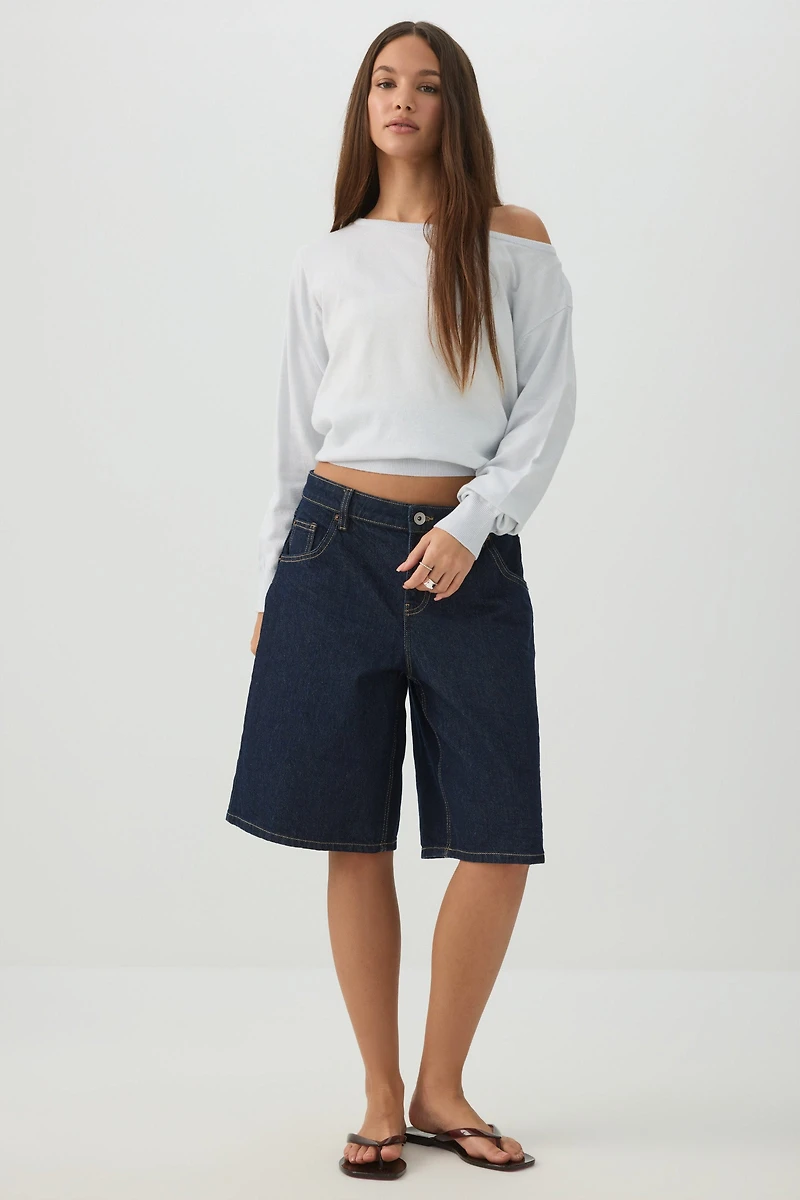 Off Shoulder Knit Sweater