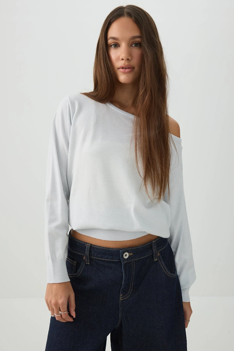 Off Shoulder Knit Sweater