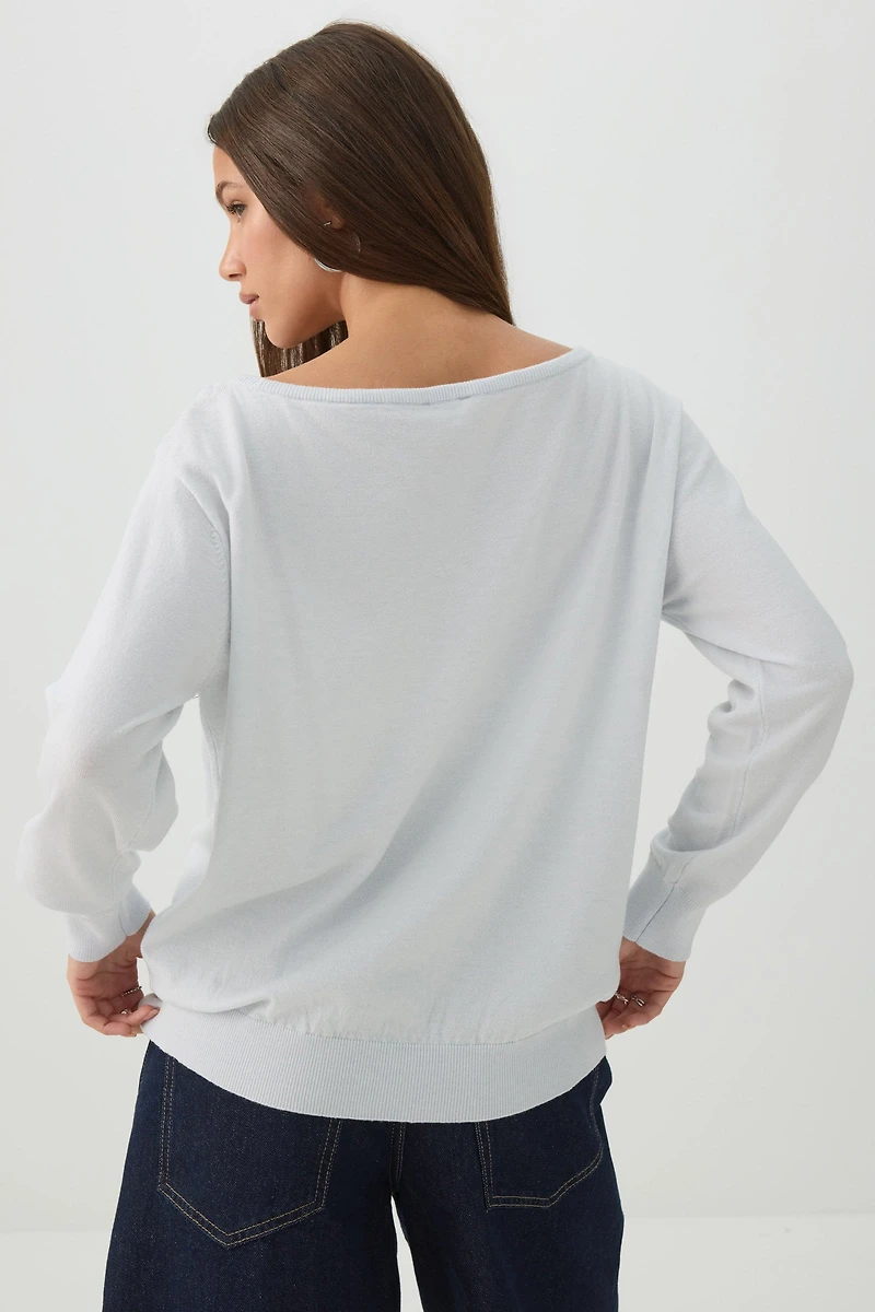 Off Shoulder Knit Sweater
