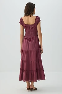 Robe maxi paysanne