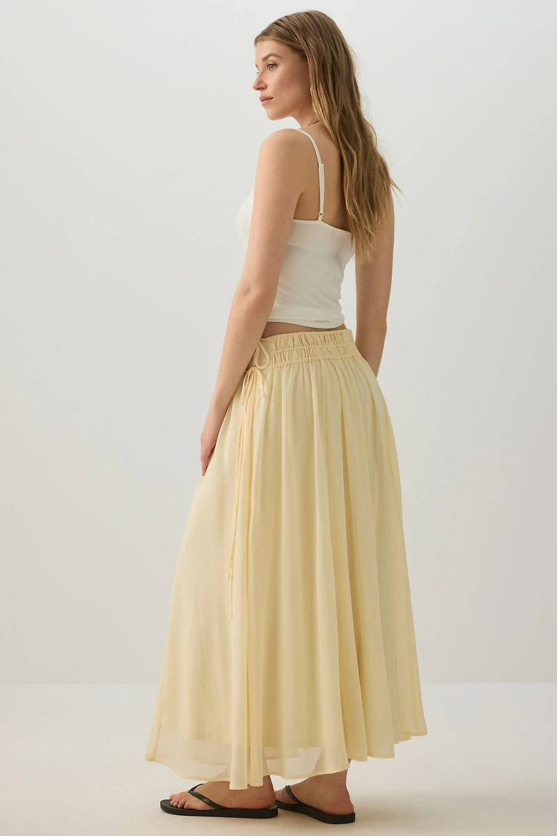 Maxi Chiffon Tie Waist Skirt