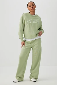 Pantalon ample en jersey bouclette