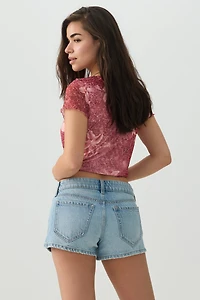 Short taille basse en denim rigide | Ardene
