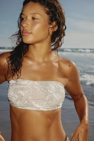 Haut de maillot bandeau feuillage