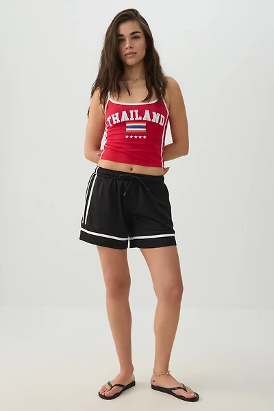 Sporty Shorts with Stripe Detail