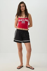 Sporty Shorts with Stripe Detail