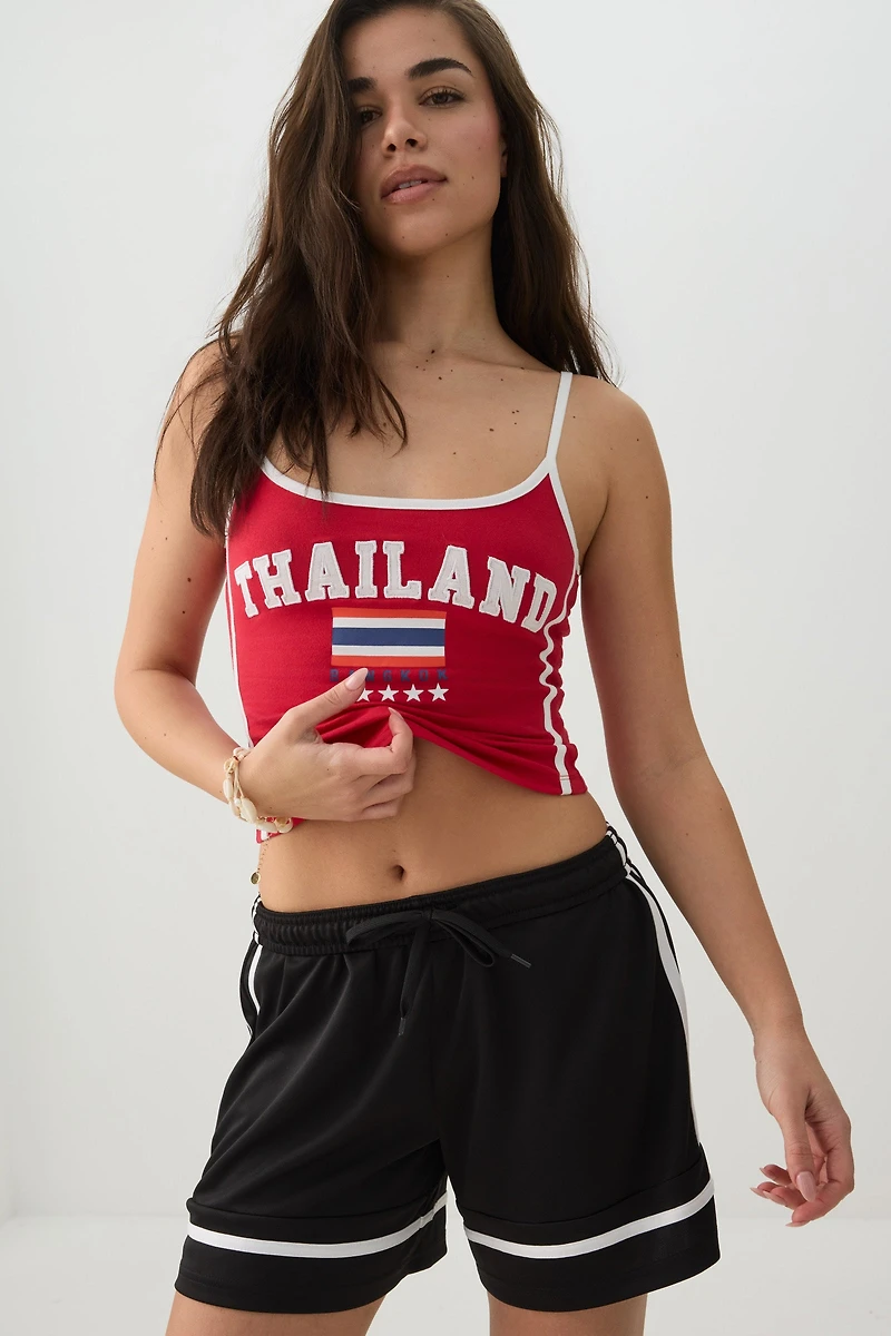 Sporty Shorts with Stripe Detail