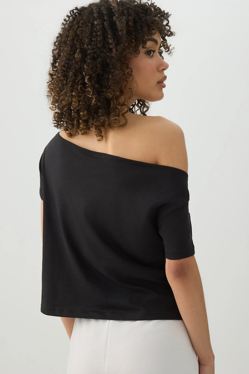 Off Shoulder Crop Formula 1 T-shirt