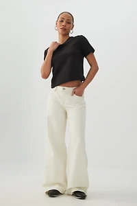 Cropped Boxy Crew Neck T-Shirt