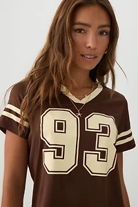 T-shirt sport en maille à col V