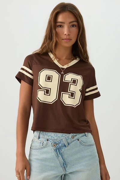 Mesh Jersey V Neck T-Shirt