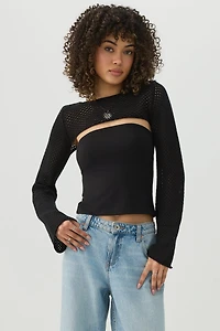 Open Stitch Knit Shrug