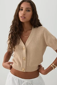 Cropped Cardigan with Starfish Buttons