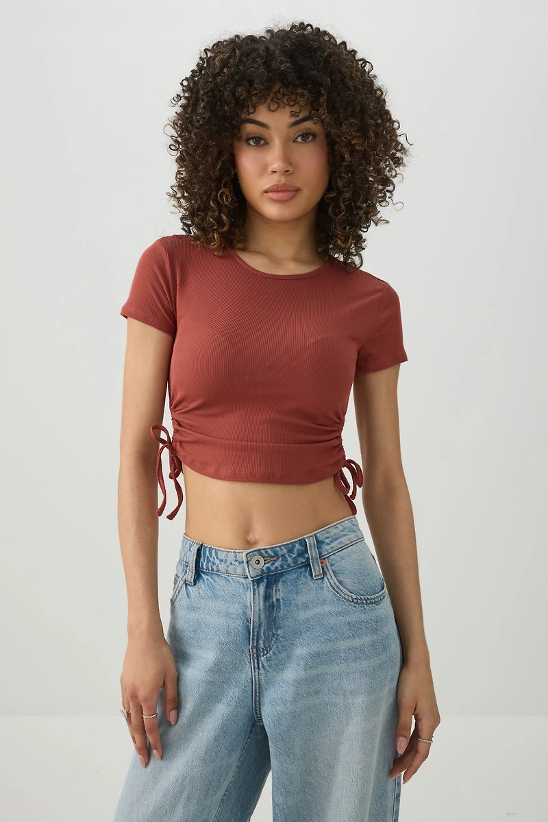 Ruched Side Ultra Crop Top