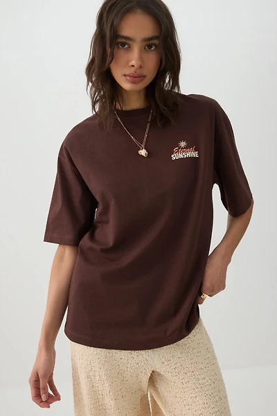 T-shirt graphique ample et long