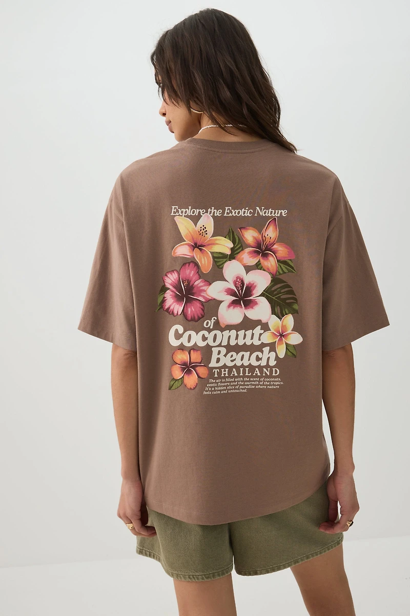 T-shirt graphique ample et long