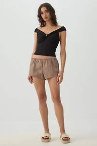 Twisted Front Off Shoulder Top