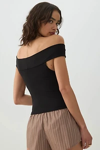 Twisted Front Off Shoulder Top