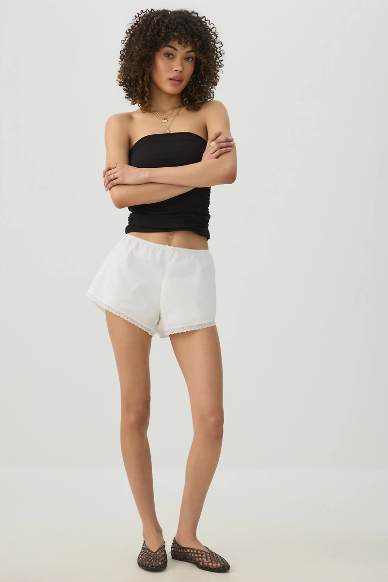 Cropped Ruched Tube Top