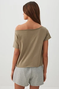Jersey Off-Shoulder T-Shirt
