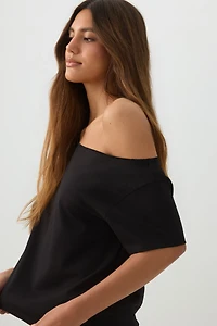 T-shirt à épaules dénudées en jersey