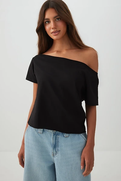 T-shirt à épaules dénudées en jersey