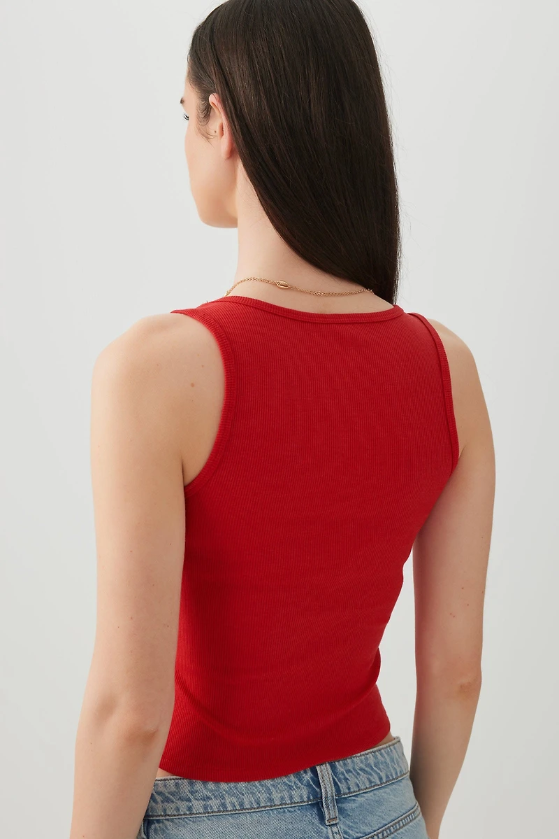 Basic Cropped Ribbed Tank Top