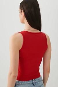 Basic Cropped Ribbed Tank Top