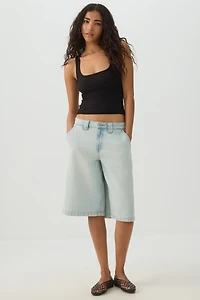 Camisole côtelée courte Basic