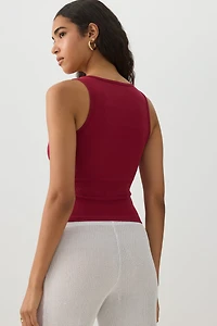 Camisole côtelée courte Basic
