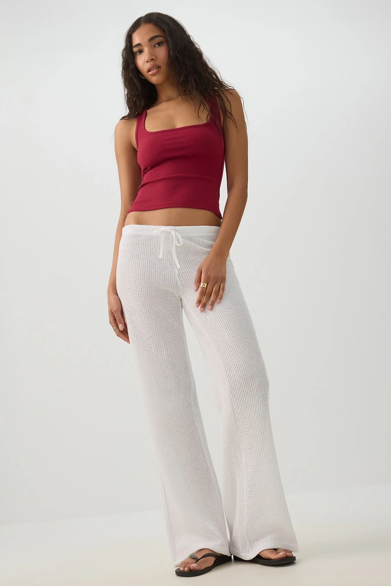 Camisole côtelée courte Basic