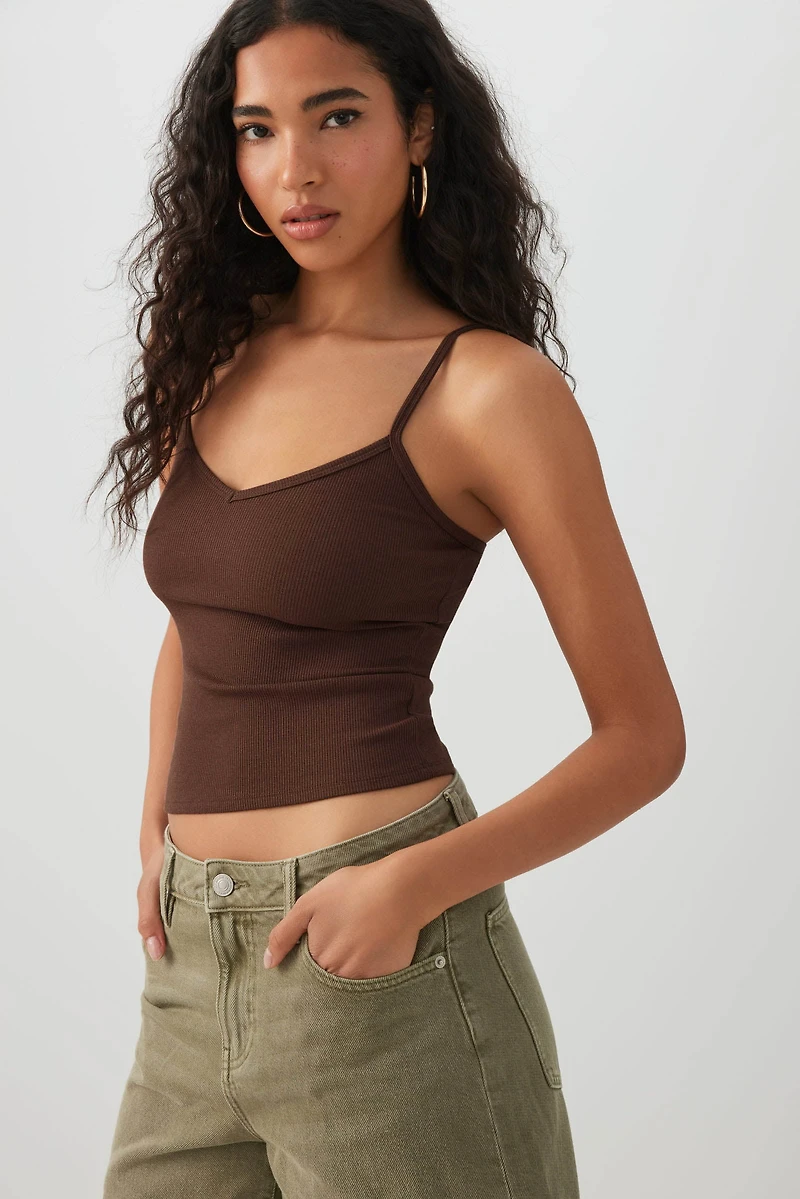 Camisole en tricot côtelé Basic