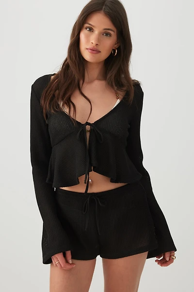 Crochet Tie Front Top
