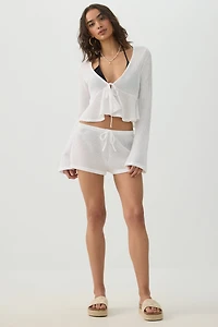 Crochet Tie Front Top