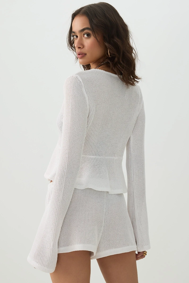 Crochet Tie Front Top