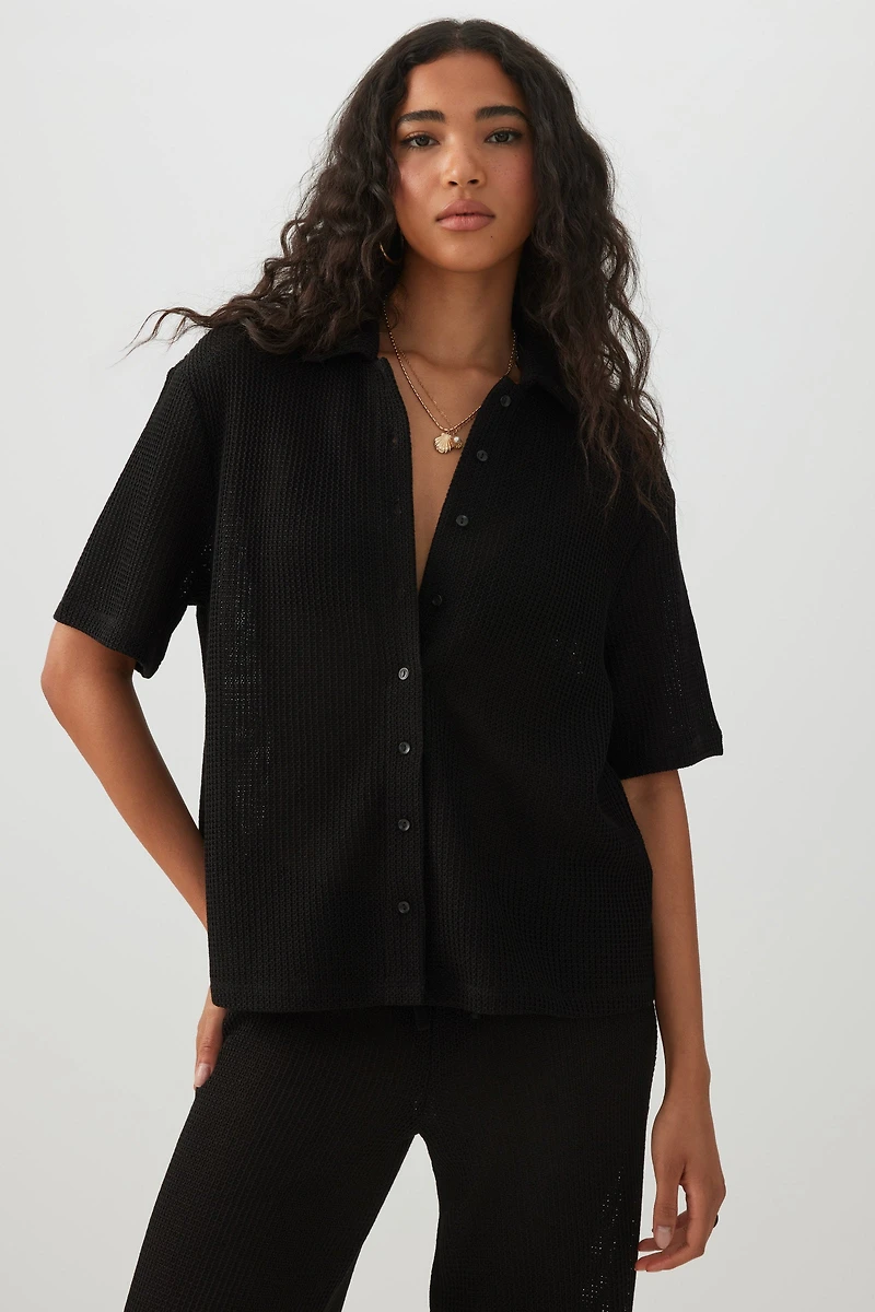 Chemise surdimensionnée en crochet