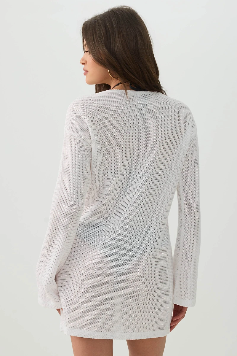 Robe courte en tricot texturé
