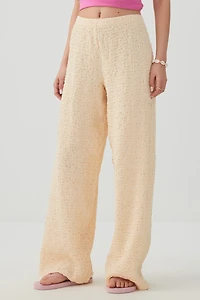 Textured Straight Leg Knit Pants