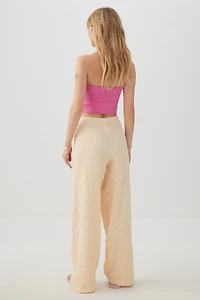 Textured Straight Leg Knit Pants