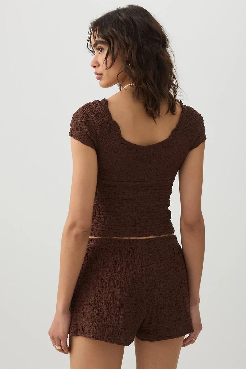 Short en tricot texturé